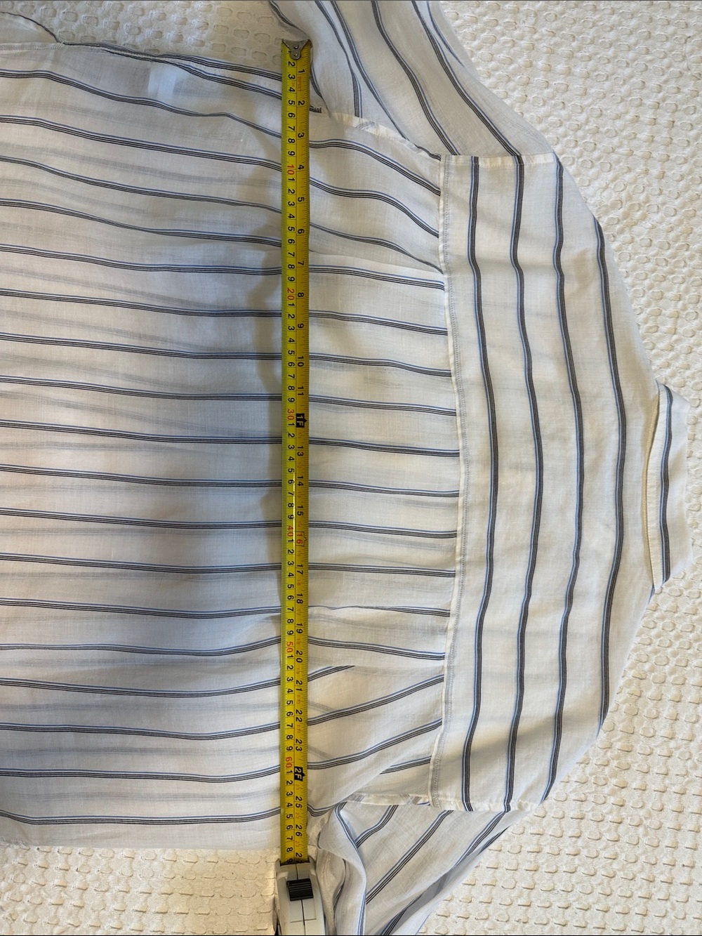 Madewell white sheer oversized Button-Down Shirt with Blue Stripes - Picture 6 of 6